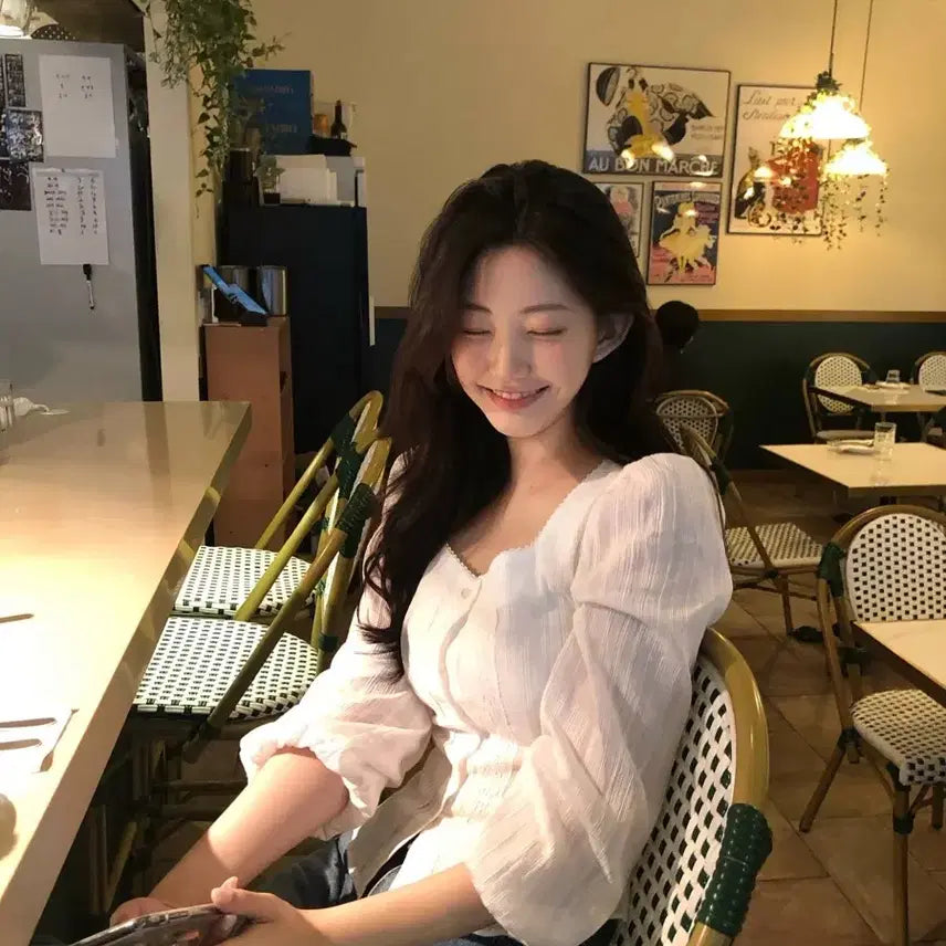 [BUNJANG] Zaenio Pearl Ethnic Blouse Ivory S / 제니오 펄 에스닉 블라우스 아이보리 s made zaenio 데이트룩