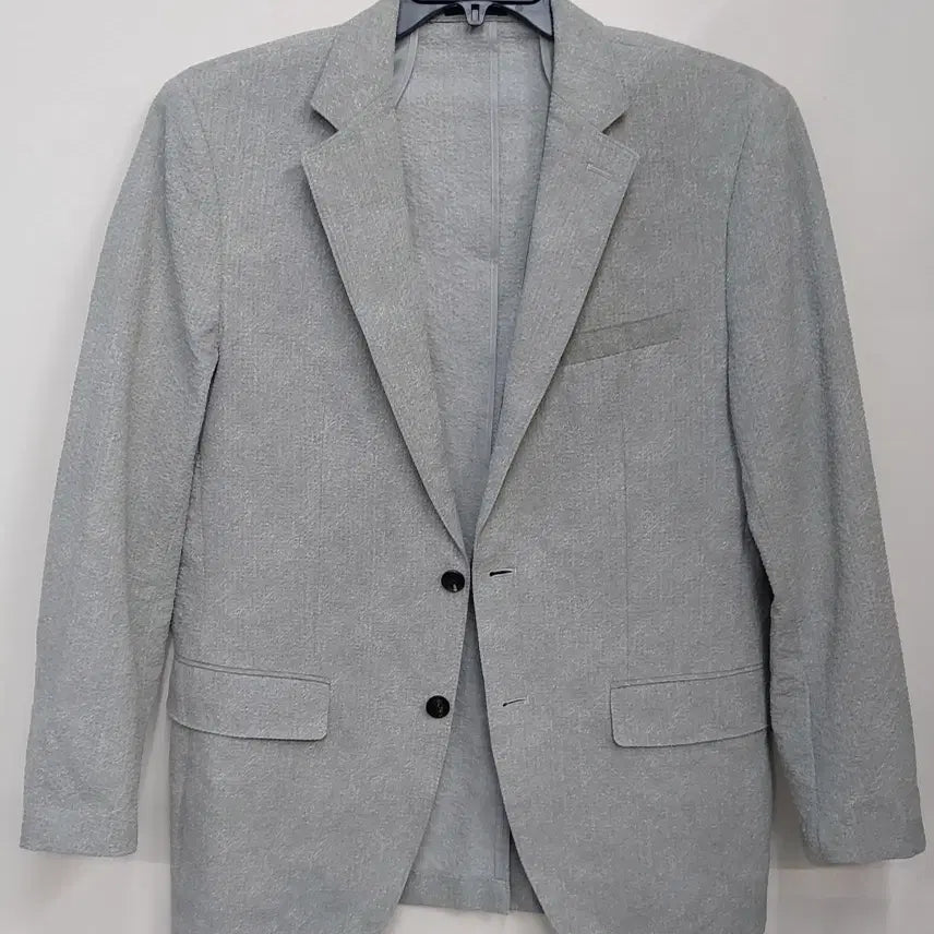 [BUNJANG] Galaxy Polyester Embossed Single Jacket (Oatmeal Grey, Size 105) / 갤럭시 105 여름용 폴리에스터 엠보 싱글 자켓. GR. -A.