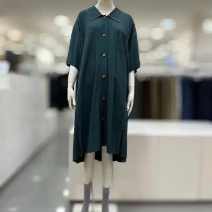 [BUNJANG] Studio Tomboy Shirt Style Long Dress Jacket Dark Green / 스튜디오 톰보이 셔츠형 롱 원피스 자켓
