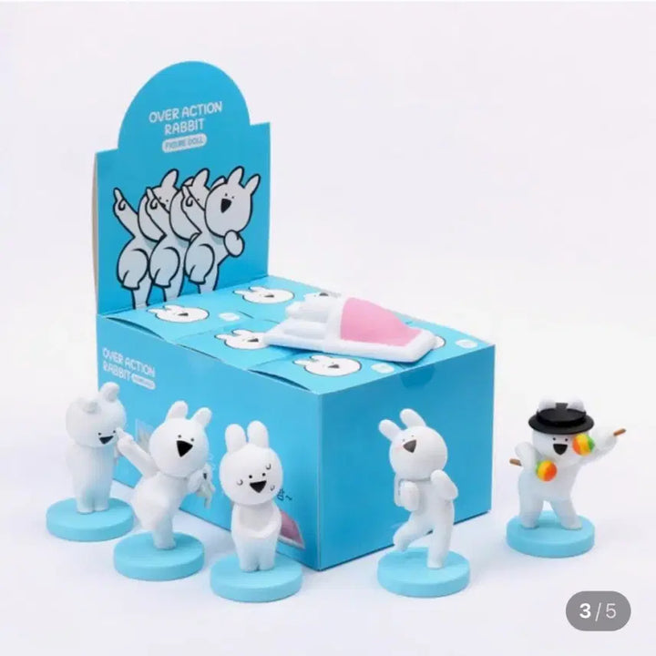 [BUNJANG] Over Action Rabbit Figure 6-Piece Set / 오버액션 토끼 피규어 6종 박스 개봉