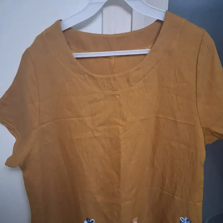 [BUNJANG] Mustard Flower Embroidered Dress Size 100, Length 90cm / 머스타드 플라워 자수원피스 사이즈 100호 총장 90 디자인강추 실착별로