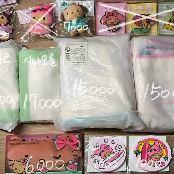 [BUNJANG] Sanrio Chiikawa My Melody Bagel Chip Sticker Set / 올리브영 딜라이트 베이글칩 스티커 띠부씰 산리오 치이카와 마이멜로디