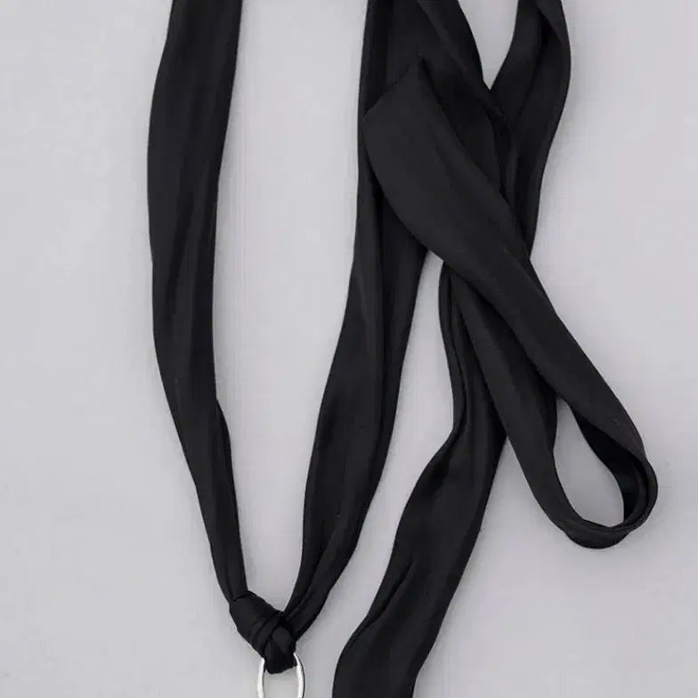 [BUNJANG] Ae Oval Ring Scarf Necklace Silver / Ae 애 /오벌 링 스카프 네크리스 실버