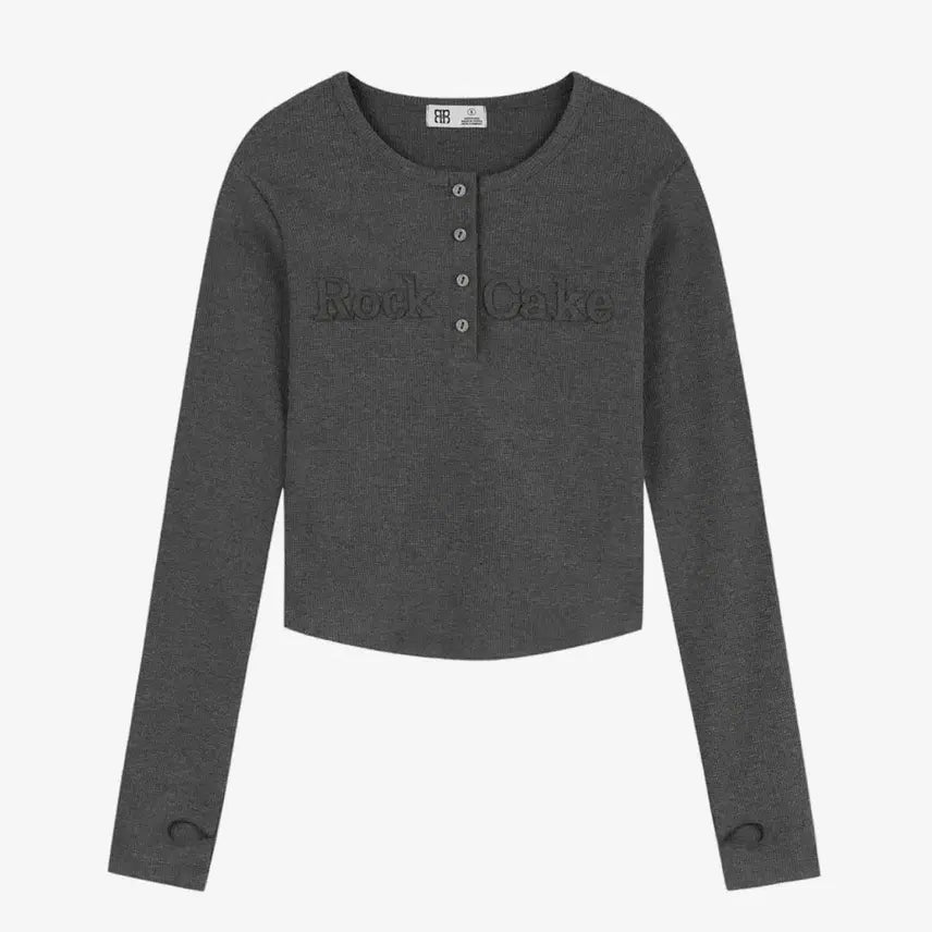 [BUNJANG] LockeCake Logo Button Top Charcoal / 락케이크 로고 버튼 탑 차콜