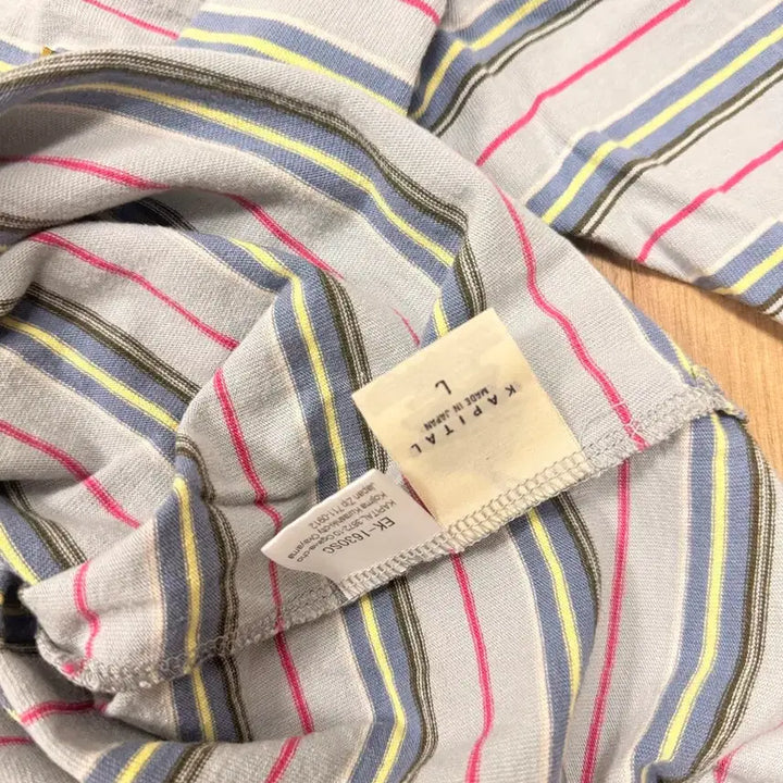 [BUNJANG] Kapital Multi Border Jersey T-Shirt L / 캐피탈 멀티 보더 저지 패넌트 티셔츠 L사이즈