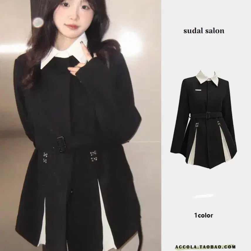 [BUNJANG] Black Belted Dress / 블랙 벨트 원피스