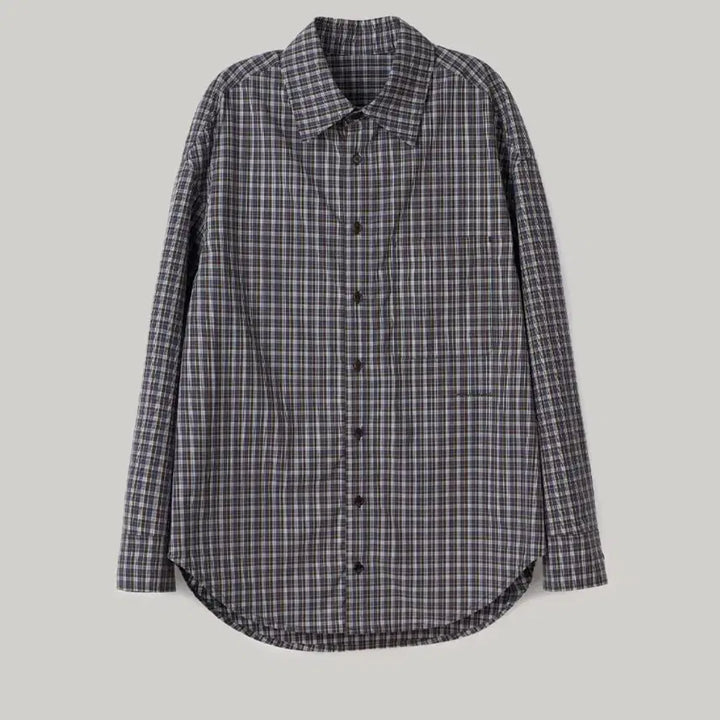 [BUNJANG] Monde Monde Classic Check Shirt Navy Brown / 몽드몽드 클래식체크셔츠 네이비브라운