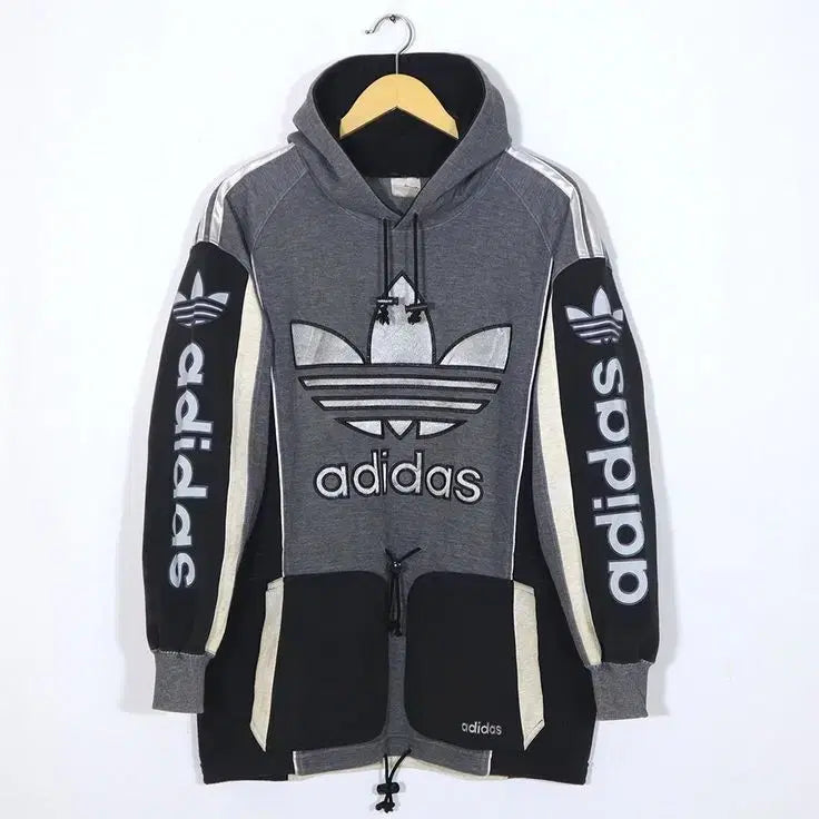 [BUNJANG] Adidas Vintage Hoodie Gray Blue / 아디다스 빈티지 후드티 adidas 회색 하늘색