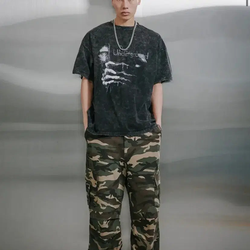 [BUNJANG] Roaring Rad Camouflage Parachute Cargo Pants / 로어링라드 파라슈트 카고팬츠 카모플라쥬