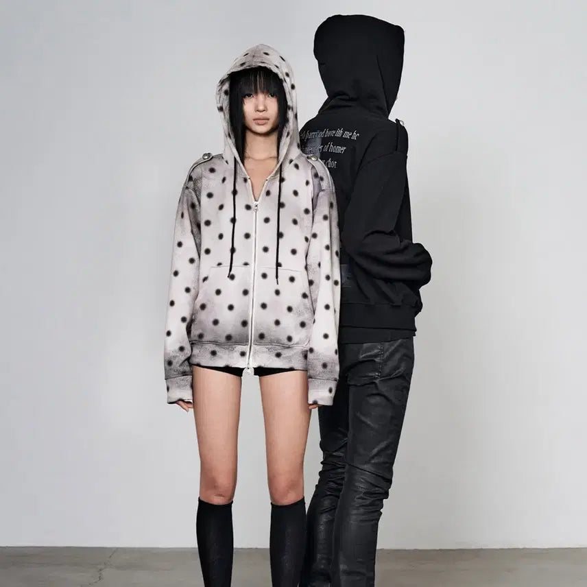[BUNJANG] Bonnae Dusty Dot Hooded Zip-Up / bonnae 본네 더스티 도트 후드 집업