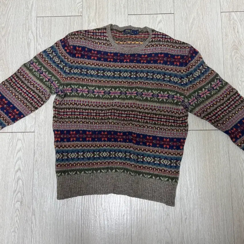 [BUNJANG] Polo 14 F/W Fair Isle Knit Sweater / 폴로 14 F/W 페어아일 니트 L사이즈