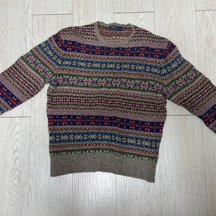 [BUNJANG] Polo 14 F/W Fair Isle Knit Sweater / 폴로 14 F/W 페어아일 니트 L사이즈
