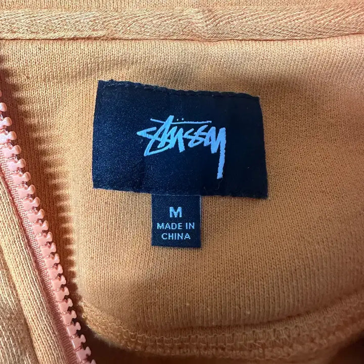 [BUNJANG] Stussy Orange Half-Zip Sweatshirt / 스투시 오렌지색 하프집업 맨투맨