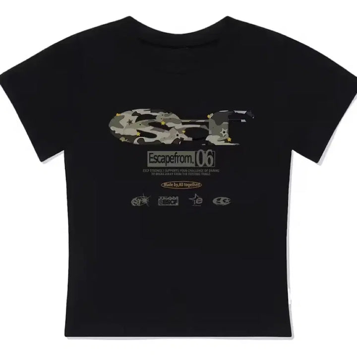 [BUNJANG] ESCP Camo Graphic Black Short Sleeve T-Shirt / 새상품 )) 이스케이프프롬 카모 블랙 반팔 티셔츠