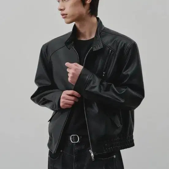 [BUNJANG] Defined Leather Harrington Jacket / 디파인드 레더 해링턴자켓(새상품)