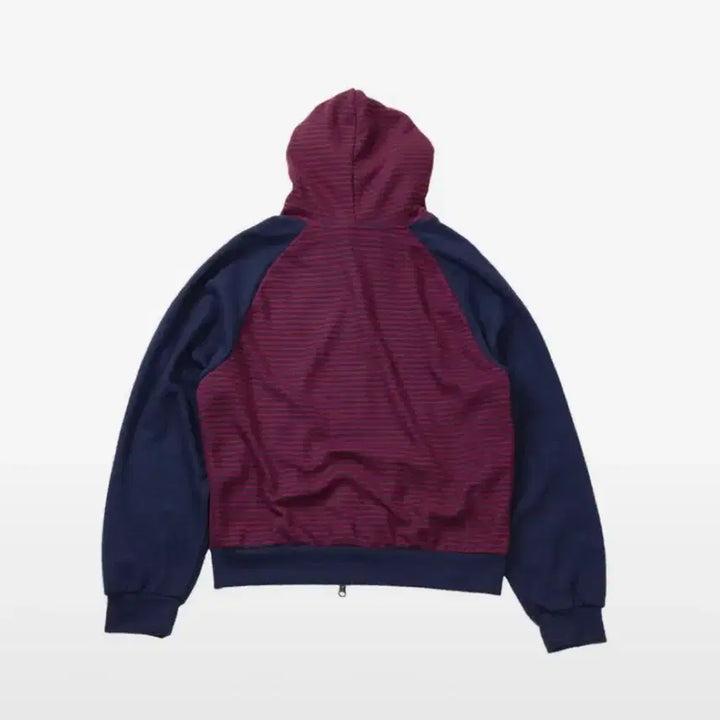 [BUNJANG] ertr Asymmetrical Two-Tone Hooded Zip-Up Jacket Red Navy / 이알티알 ertr 언발란스 투톤 후드집업 레드 네이비