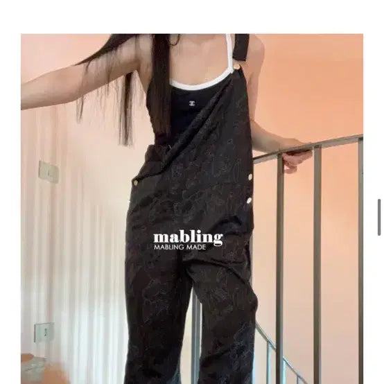 [SOLD OUT] 마블링 자수 오버롤 Embroidery Overalls
