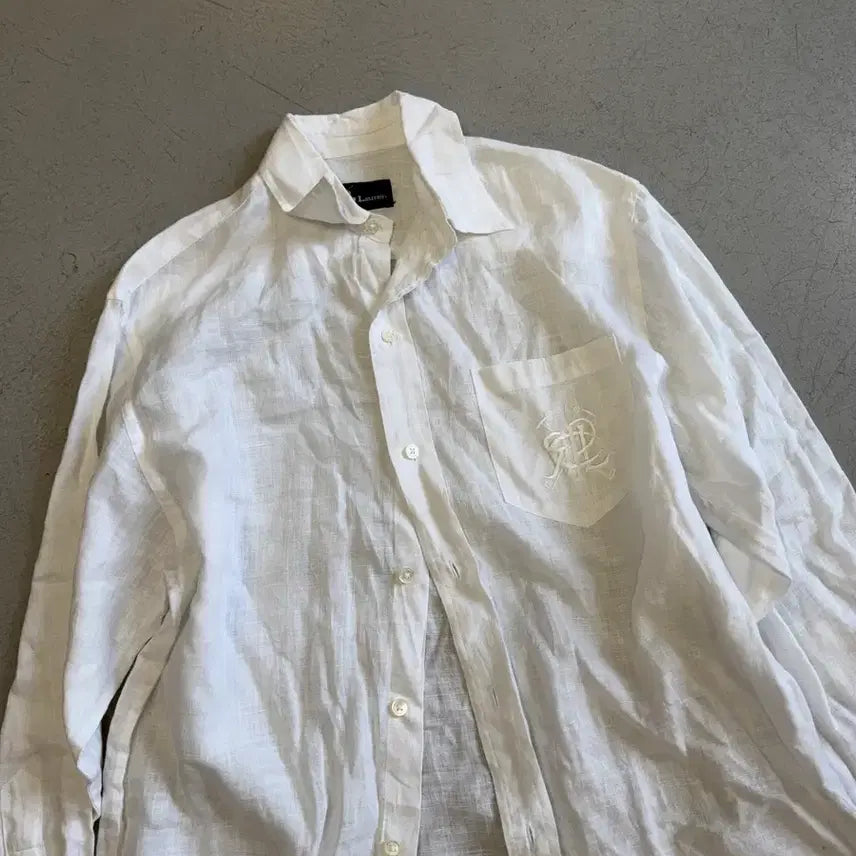 [BUNJANG] Polo Ralph Lauren Linen Shirt White / 폴로 랄프로렌 린넨 셔츠 화이트