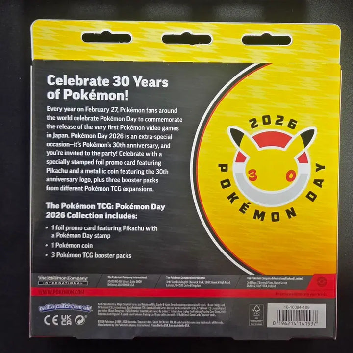 [BUNJANG] North America Pokemon Card 30th Anniversary 2026 Pokemon Day Collection Box Sealed / 북미 포켓몬카드 30주년 2026 포켓몬데이 컬렉션 박스 미개봉