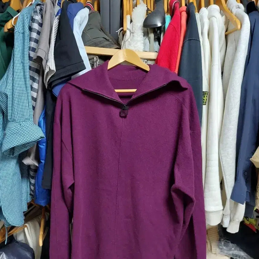 [BUNJANG] Wooyoungmi Cashmere Quarter Zip High Neck Knit 50 / 우영미 캐시미어 니트 쿼터집업 하이넥 50