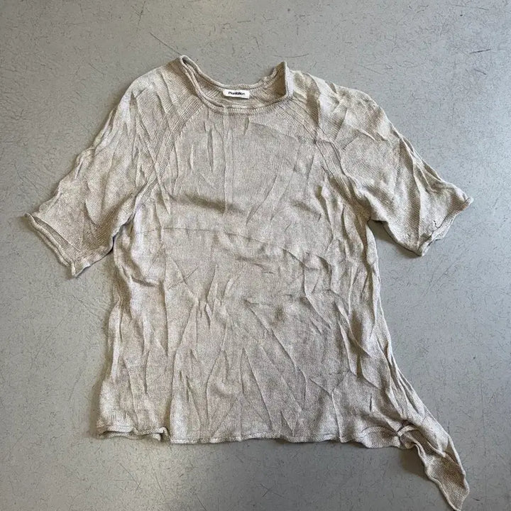 [BUNJANG] Plantation Linen Short Sleeve Knit Top / Plantation 린넨 반팔 니트