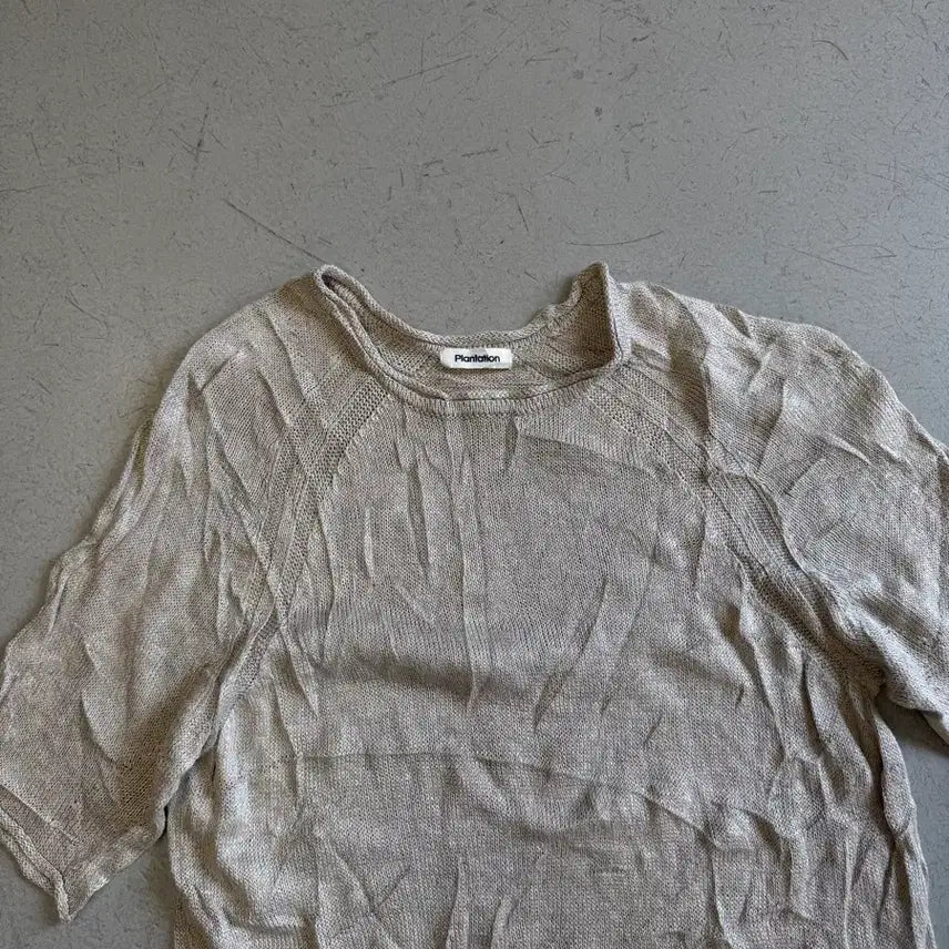 [BUNJANG] Plantation Linen Short Sleeve Knit Top / Plantation 린넨 반팔 니트