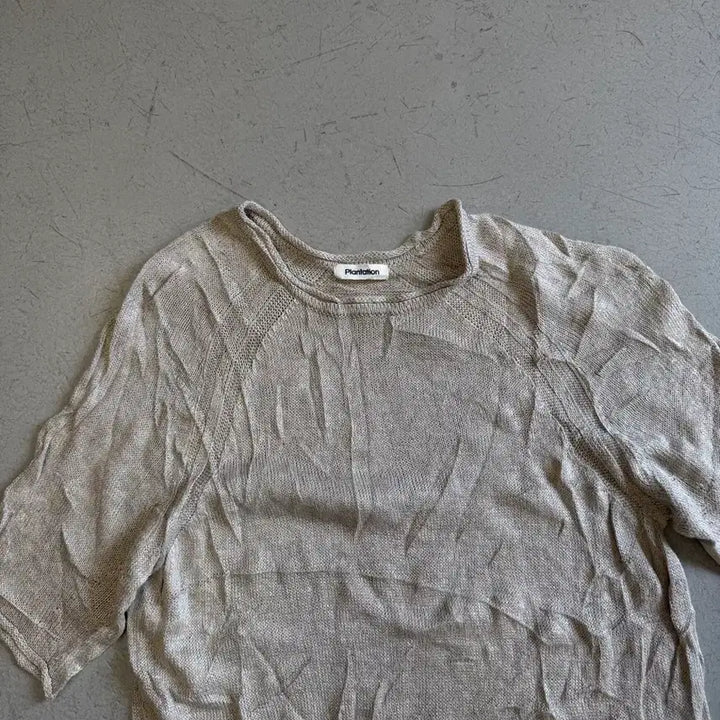 [BUNJANG] Plantation Linen Short Sleeve Knit Top / Plantation 린넨 반팔 니트