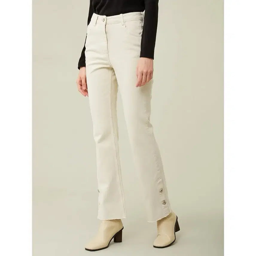 [BUNJANG] VOV Side Slit Button Pants Cotton Ivory / 새상품) 21년 보브 VOV 사이드 트임 버튼 팬츠 코튼 면바지 아이보리