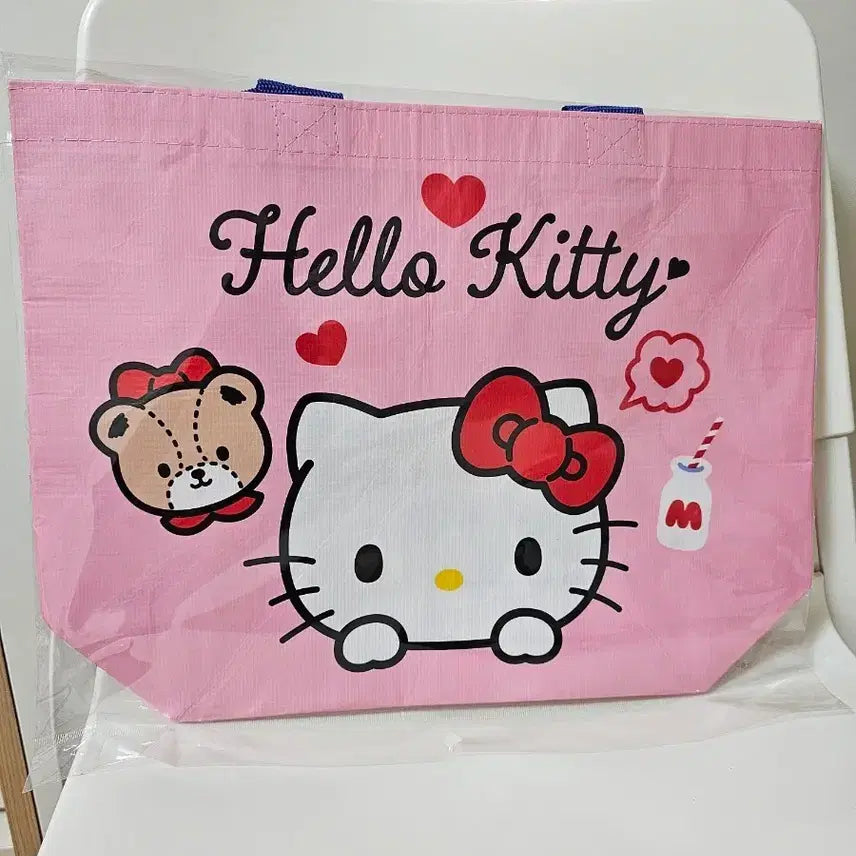 [BUNJANG] Hello Kitty Pink Tafotta Tote Bag / 헬로키티 핑크색 타포리 가방 (새상품)