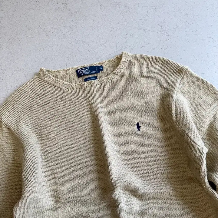 [BUNJANG] Polo Ralph Lauren Cotton Knit Logo Sweater / 폴로 랄프로렌 면니트