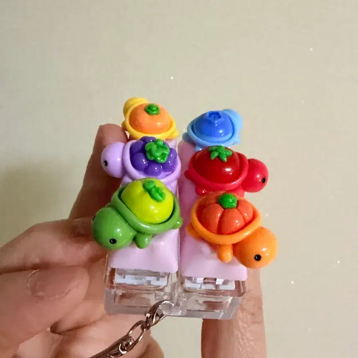 [BUNJANG] Handmade Fruit Turtle Keycap Charm / 과일거북이 키캡 키링