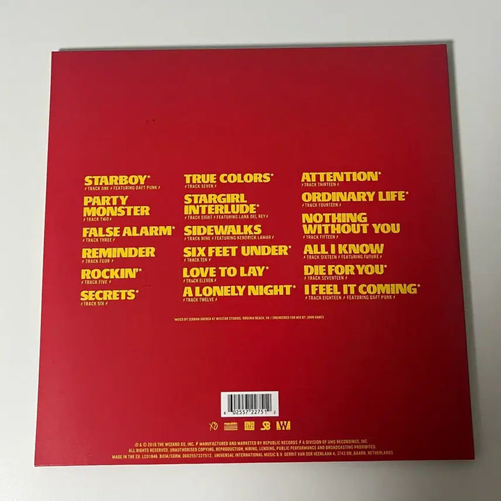 [BUNJANG] The Weeknd Starboy 3rd Album LP / 더위켄드 3집 스타보이 lp