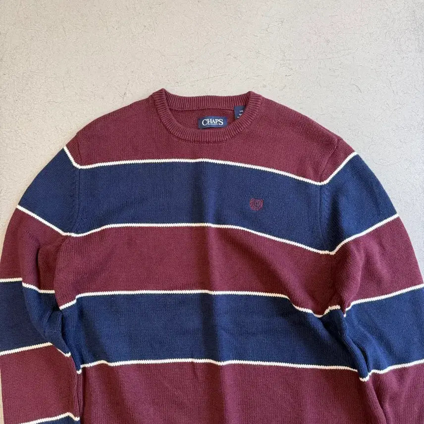 [BUNJANG] CHAPS Striped Cotton Knit Sweater / CHAPS 챕스 스트라이프 면니트