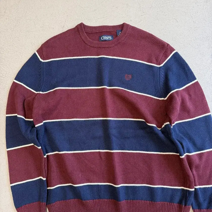 [BUNJANG] CHAPS Striped Cotton Knit Sweater / CHAPS 챕스 스트라이프 면니트