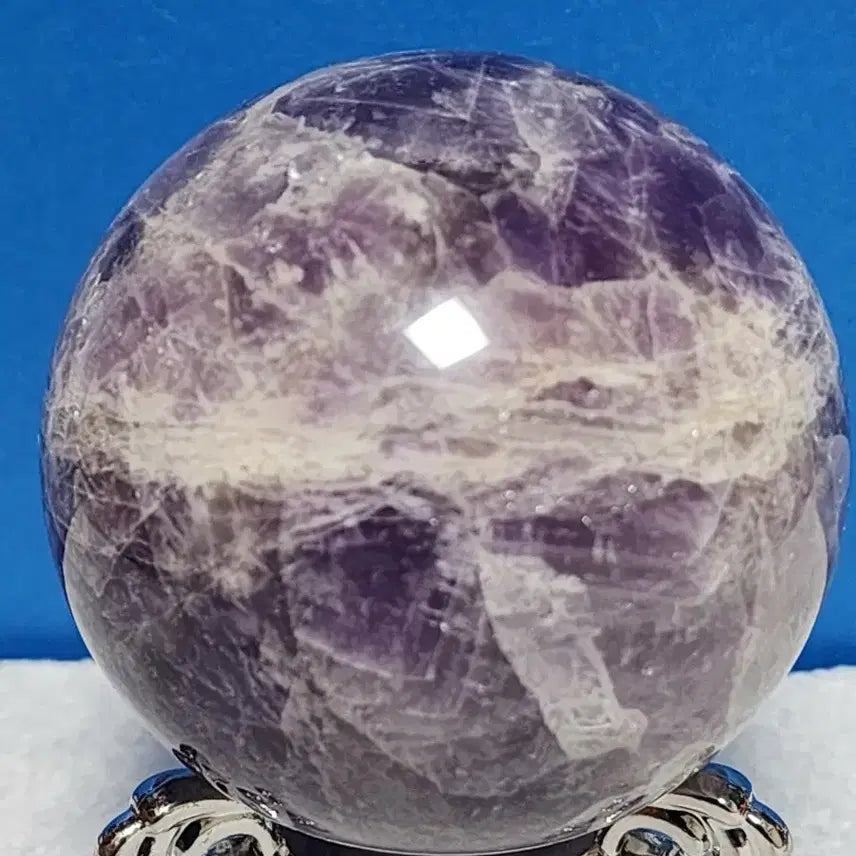 [BUNJANG] Natural Amethyst Crystal Sphere with Stand (6cm) / 천연크리스탈 자수정 구체(6cm)+받침대