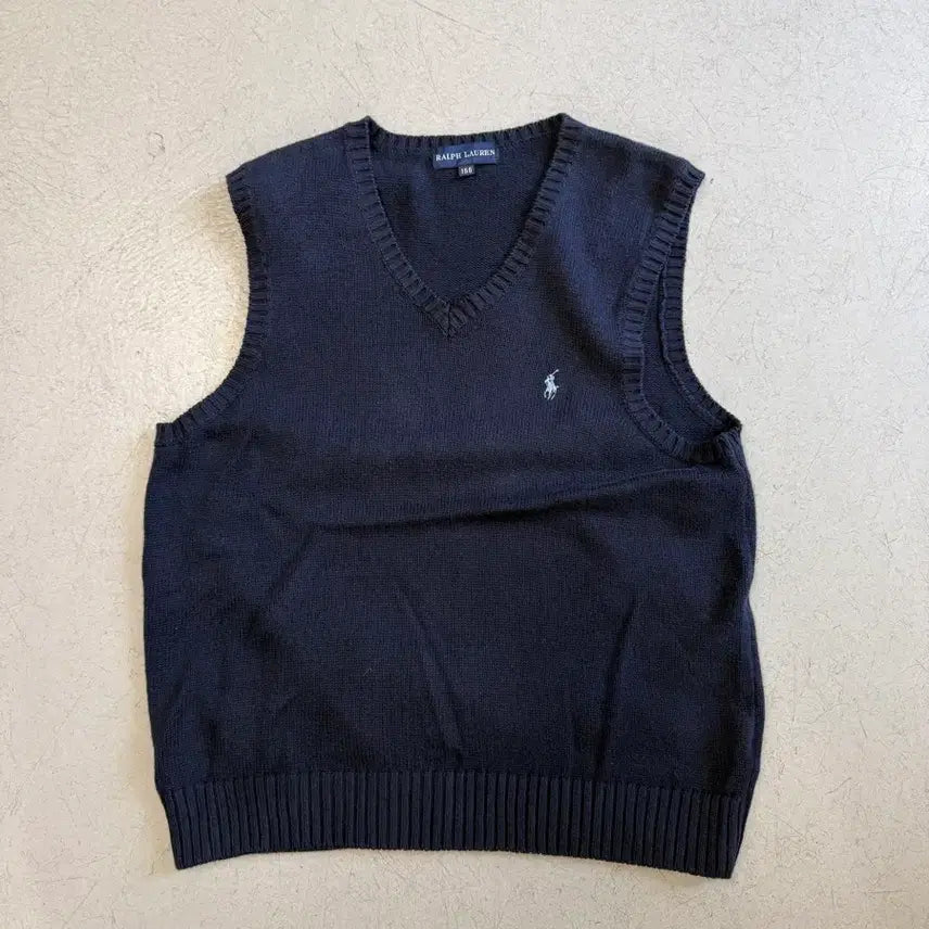 [BUNJANG] Polo Ralph Lauren Navy Cotton Knit Vest / 랄프로렌 면니트 조끼