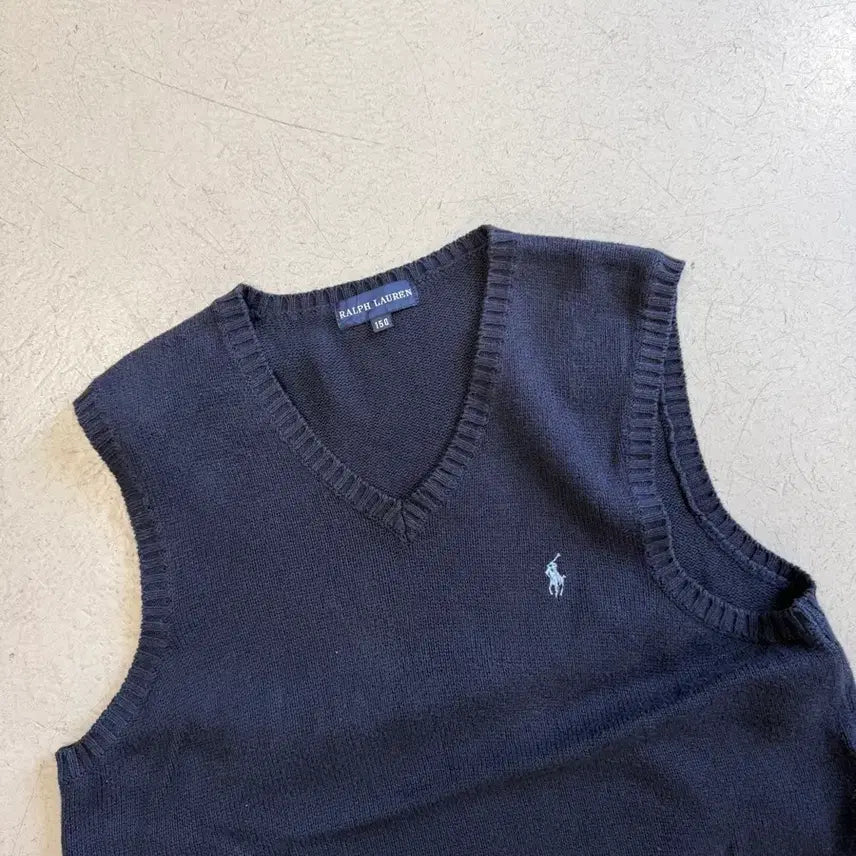 [BUNJANG] Polo Ralph Lauren Navy Cotton Knit Vest / 랄프로렌 면니트 조끼