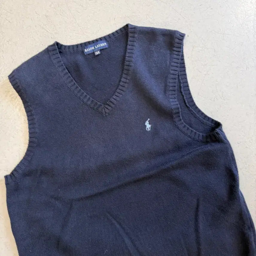 [BUNJANG] Polo Ralph Lauren Navy Cotton Knit Vest / 랄프로렌 면니트 조끼