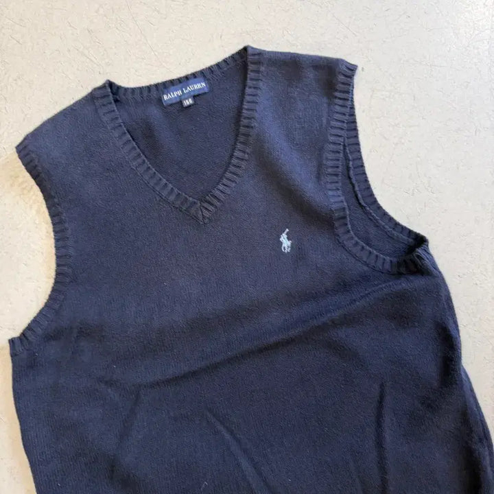 [BUNJANG] Polo Ralph Lauren Navy Cotton Knit Vest / 랄프로렌 면니트 조끼