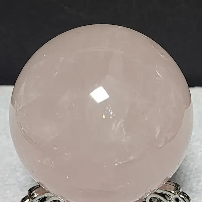 [BUNJANG] Natural Crystal Rose Quartz Sphere with Stand / 천연 크리스탈 로즈쿼츠 수정구 + 받침대