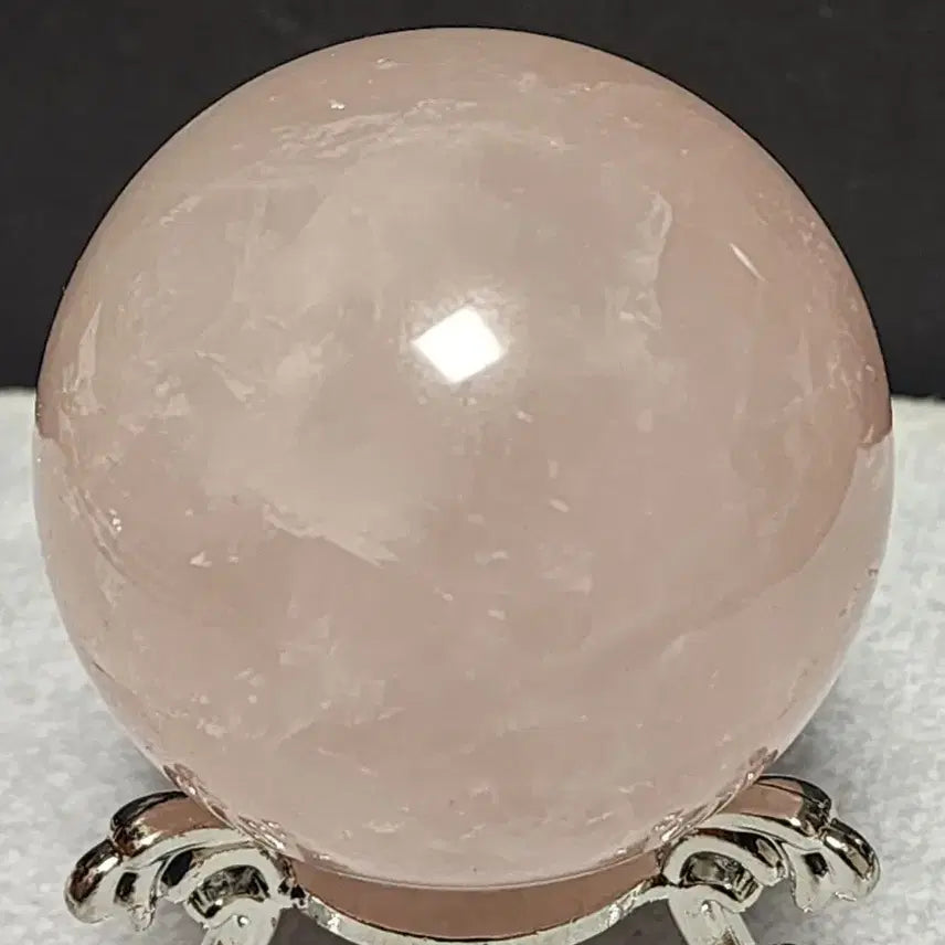 [BUNJANG] Natural Crystal Rose Quartz Sphere with Stand / 천연 크리스탈 로즈쿼츠 수정구 + 받침대