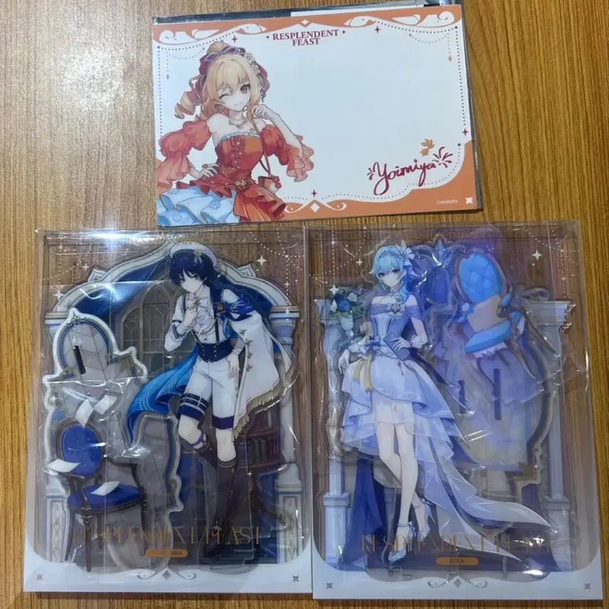 [BUNJANG] Genshin Impact Banquet Series Wanderer &amp; Eula Acrylic Stand + Yoimiya Postcard Bundle / 원신 연회 시리즈 방랑자 유라 아크릴 스탠드 특전 요이미야 투명 엽서