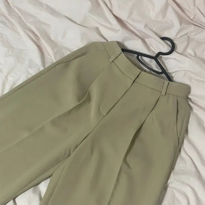 [BUNJANG] SPAO Long Wide Slacks Beige / SPAO 롱 와이드 슬랙스 베이지