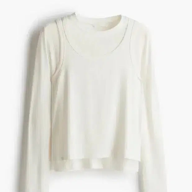 [BUNJANG] H&amp;M Layered Ivory T-shirt / H&amp;M 레이어드 아이보리 티셔츠