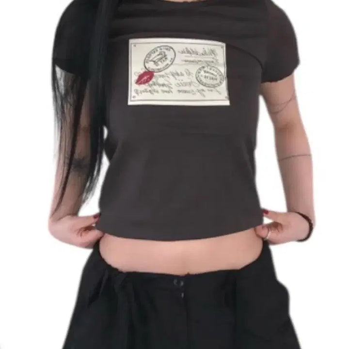[BUNJANG] seiie Postcard T-shirt Charcoal / 세이에 seiie 엽서티 차콜