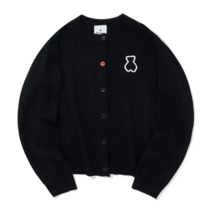 [BUNJANG] AC Studio Space Bear Round Neck Cardigan Black / 아코스튜디오 스페이스 아코 베어 라운드 넥 가디건 블랙
