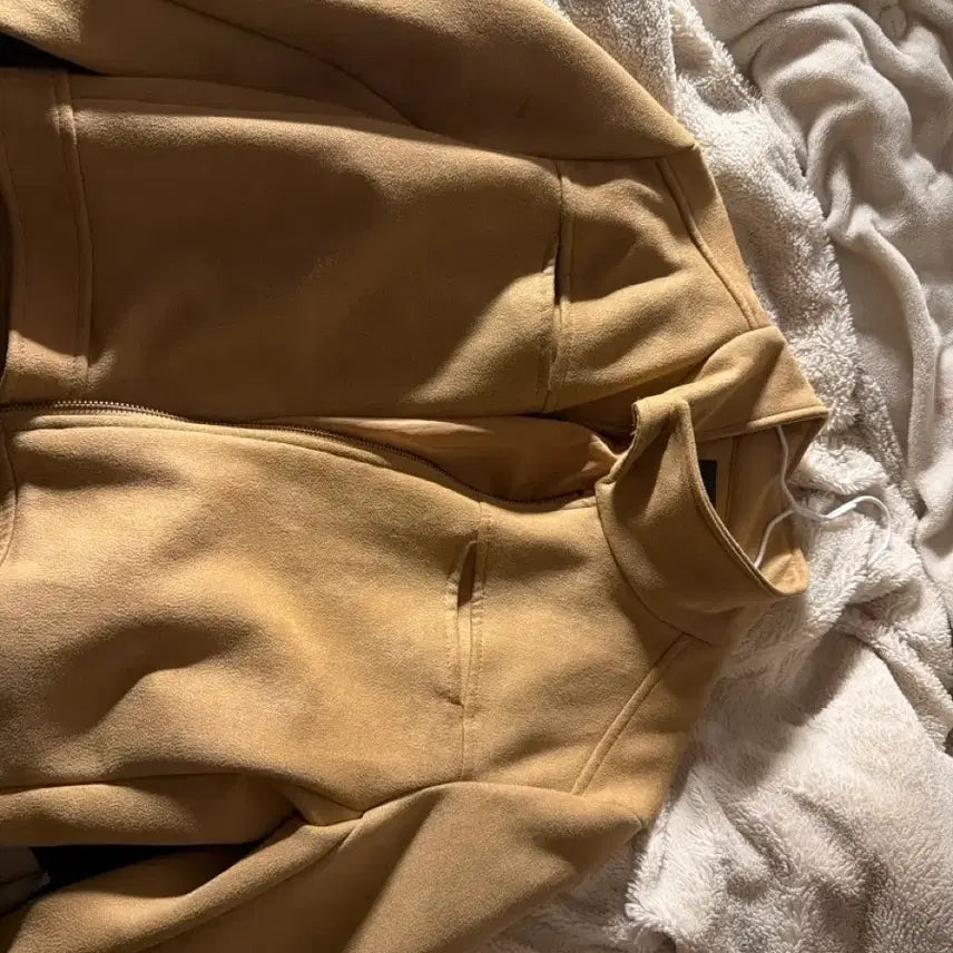 [BUNJANG] Beige Suede Style Jacket / 베이지 스웨이드 스타일 자켓
