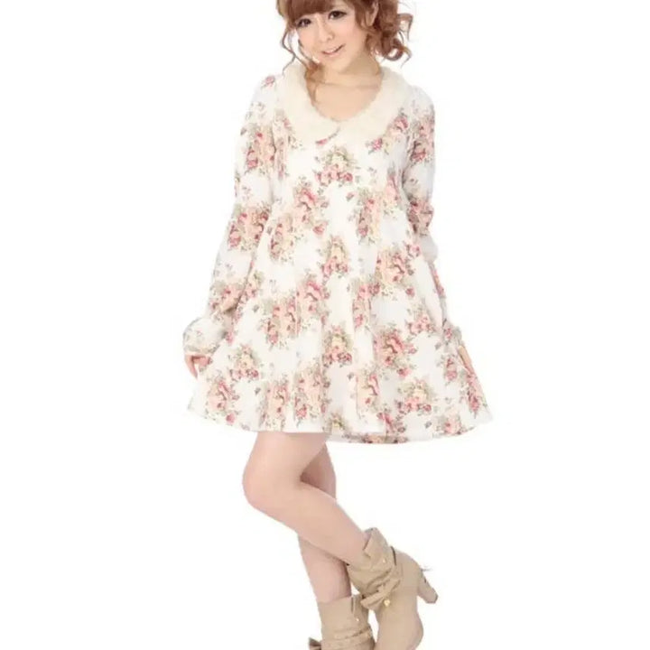 [BUNJANG] LIZLISA Himeji Floral Winter Dress / 리즈리사 히메카지 원피스 LIZLISA 히메갸루 플로럴 꽃무늬 겨울