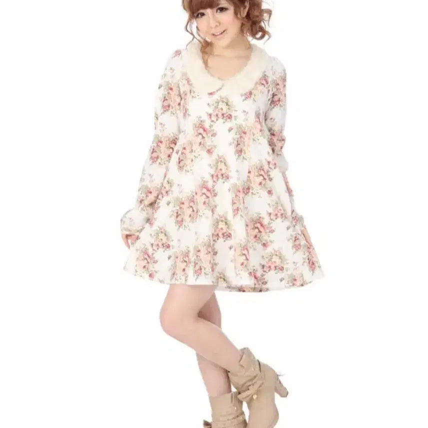 [BUNJANG] LIZLISA Himeji Floral Winter Dress / 리즈리사 히메카지 원피스 LIZLISA 히메갸루 플로럴 꽃무늬 겨울