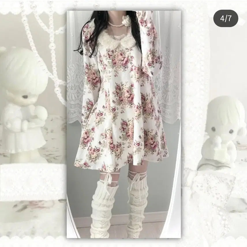 [BUNJANG] LIZLISA Himeji Floral Winter Dress / 리즈리사 히메카지 원피스 LIZLISA 히메갸루 플로럴 꽃무늬 겨울